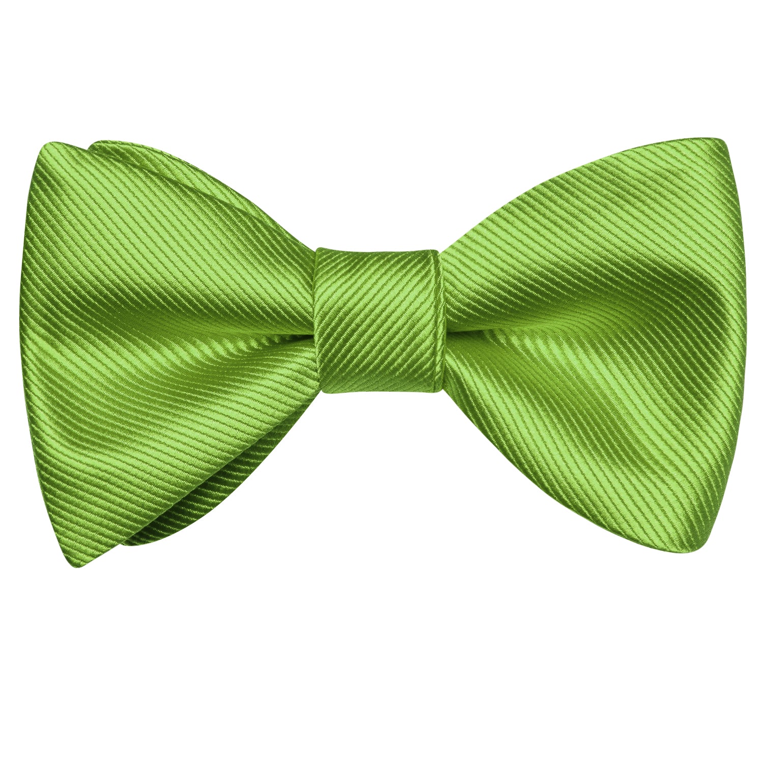 Green Striped Silk Self-tied Bow Tie Pocket Square Cufflinks Set