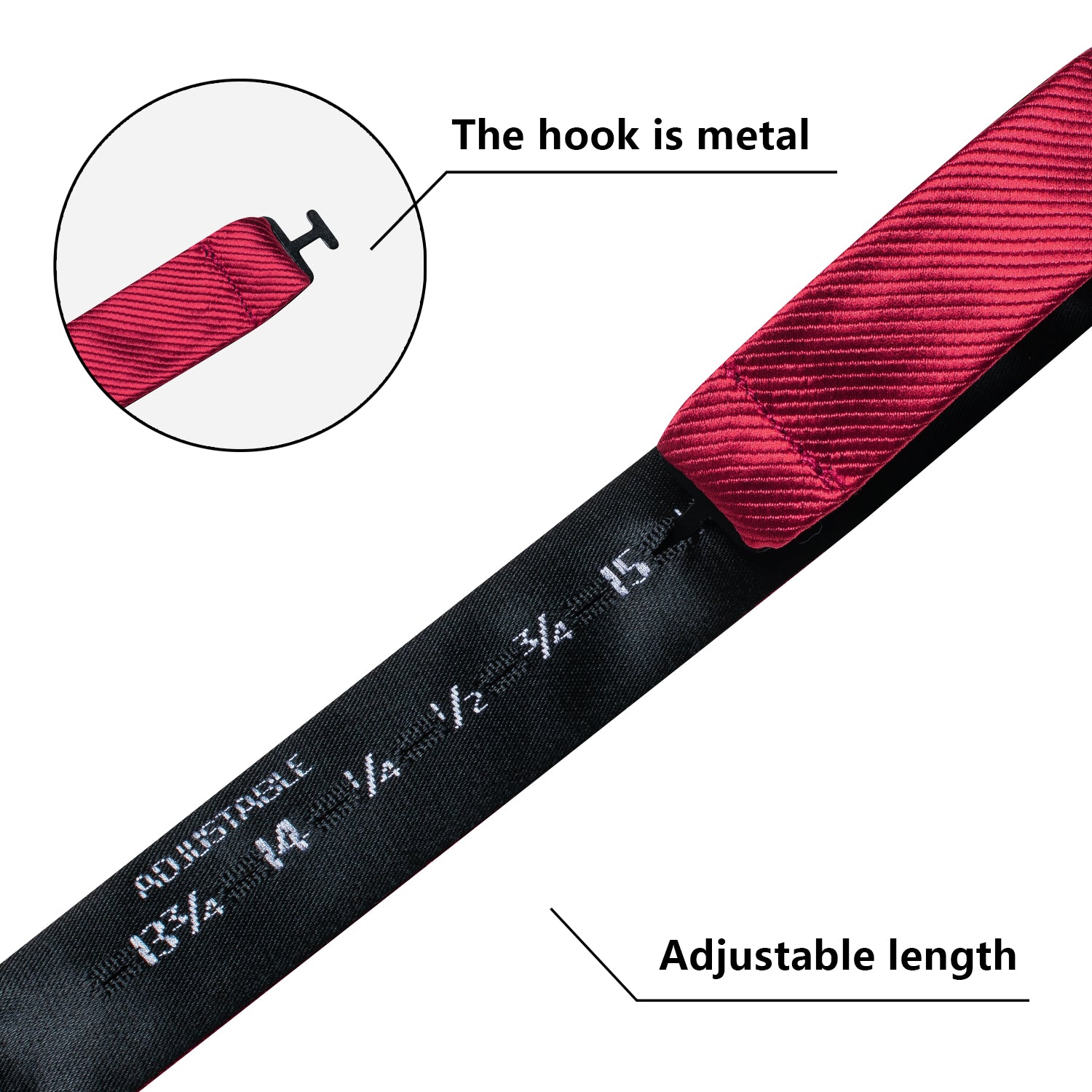 Deep Red Striped Silk Self-tied Bow Tie Pocket Square Cufflinks Set