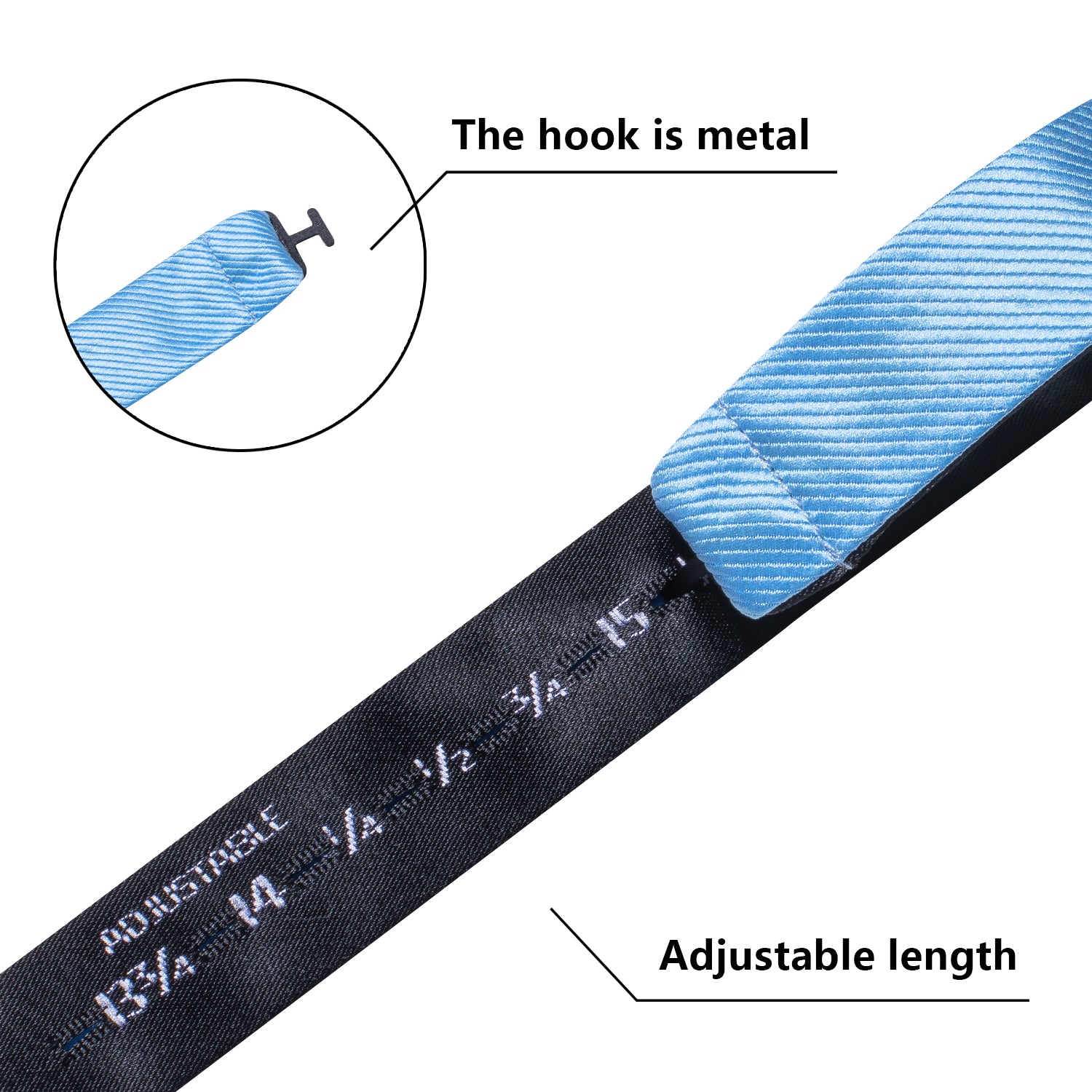 Light Blue Striped Silk Self-tied Bow Tie Pocket Square Cufflinks Set