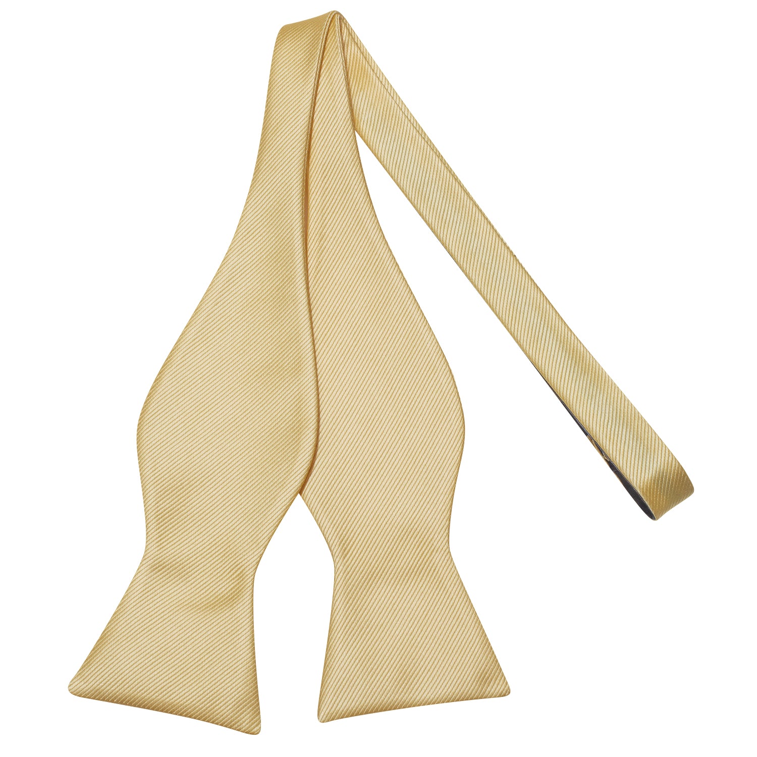 Champagne Striped Silk Self-tied Bow Tie Pocket Square Cufflinks Set
