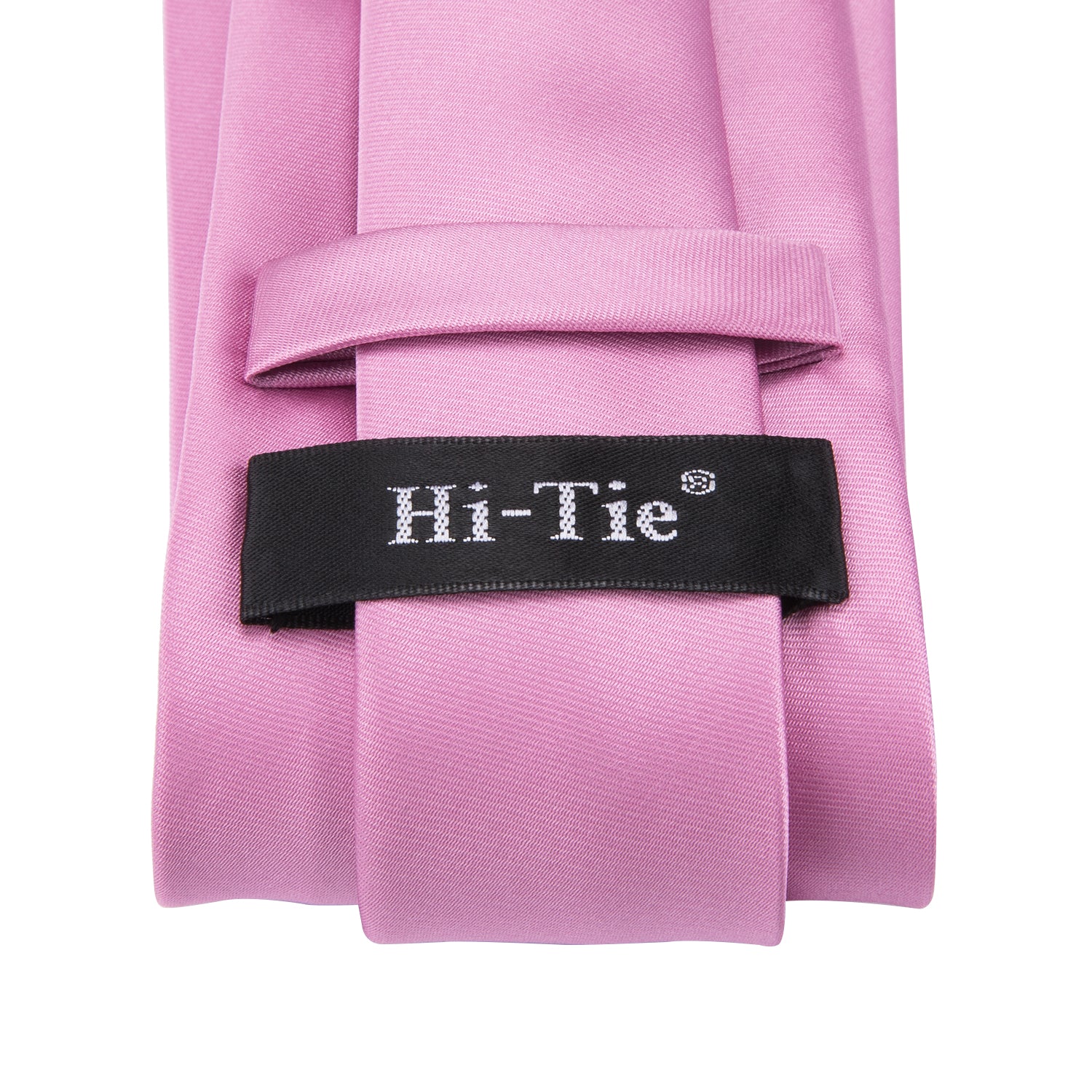 Wedding Solid Pink Necktie Pocket Square Cufflinks Set