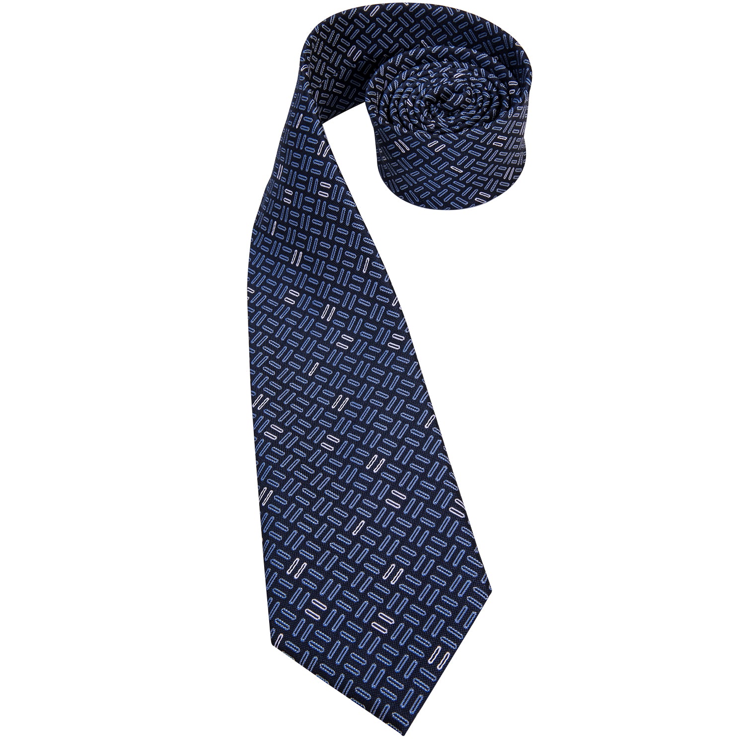 Novelty Blue Stripe Tie Pocket Square Cufflinks Set