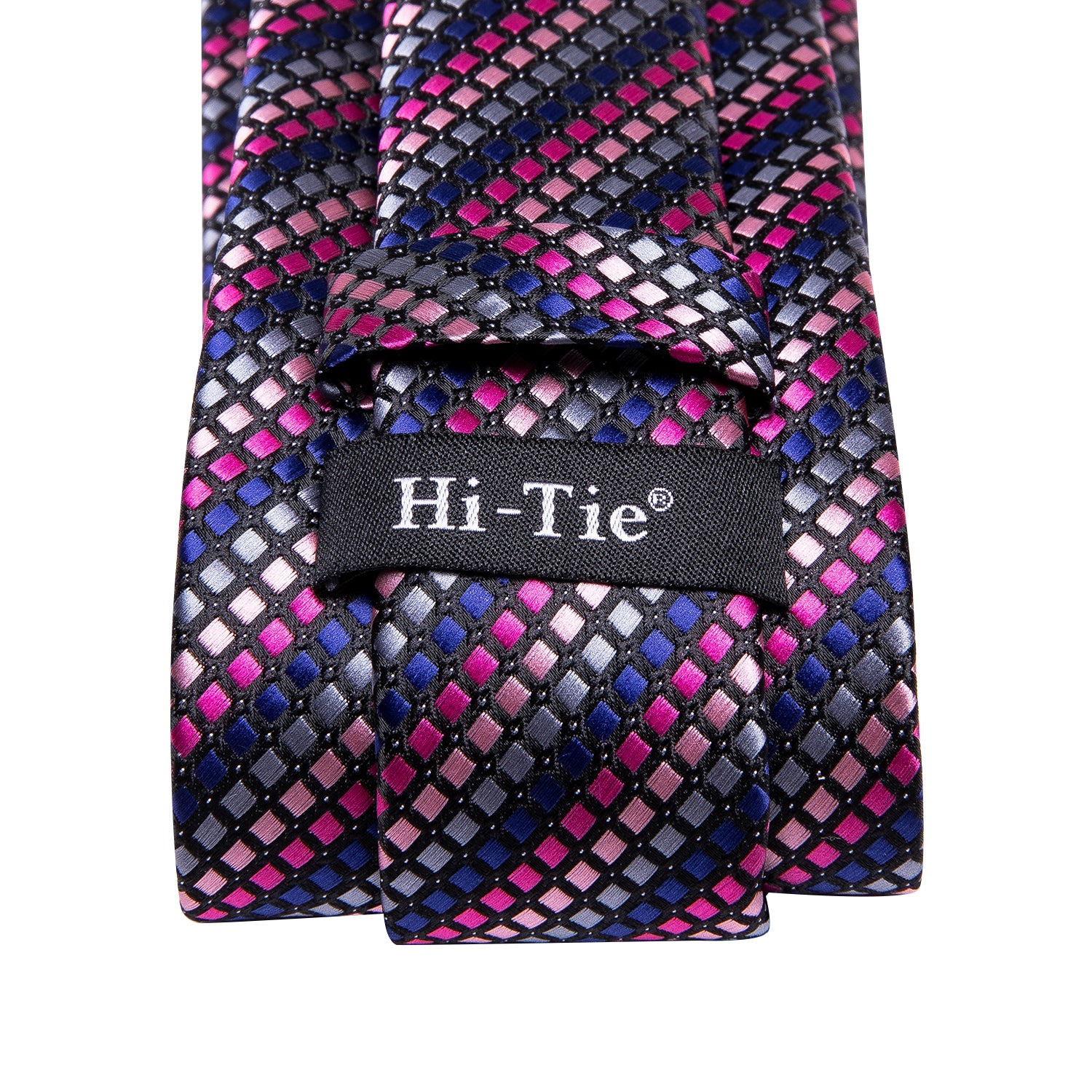 Pink Blue Striped Novelty Tie Pocket Square Cufflinks Set