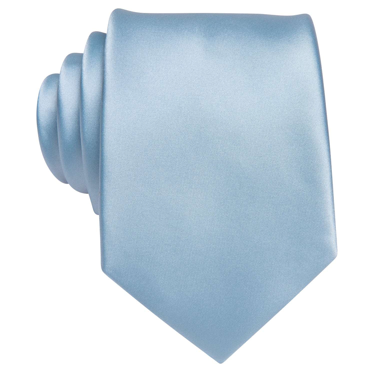 Light Blue Solid Tie Pocket Square Cufflinks Set