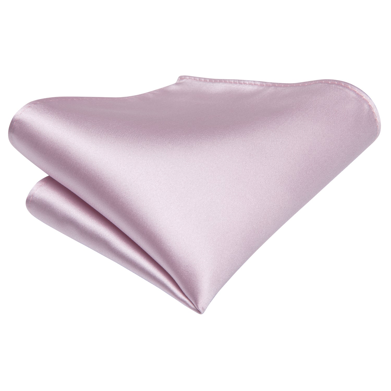 Light Pink Solid Tie Pocket Square Cufflinks Set