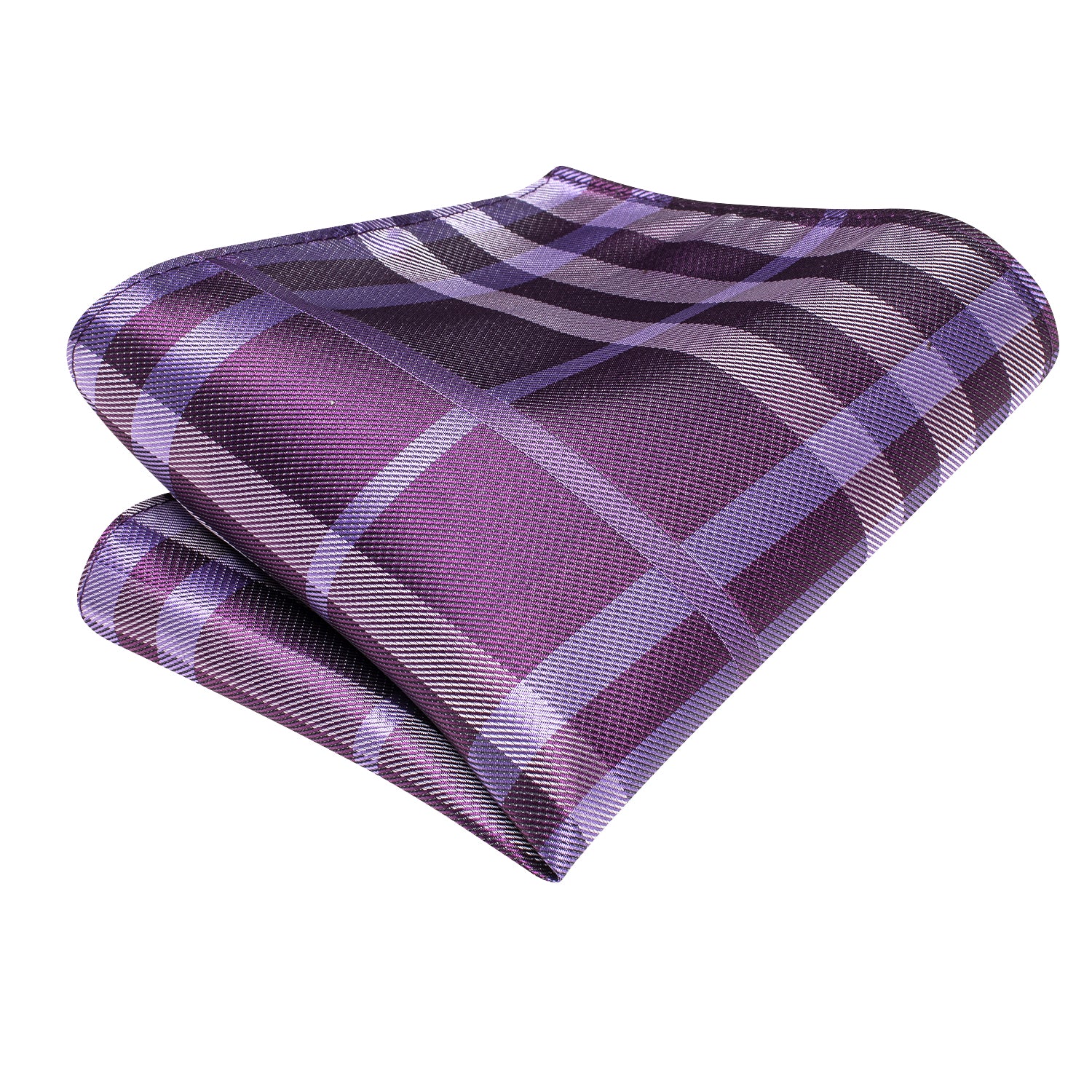 New Gradient Purple Strip Tie Pocket Square Cufflinks Set