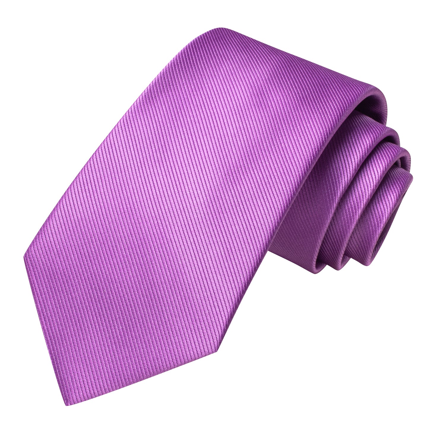 Lilac Purple Solid Tie Pocket Square Cufflinks Set