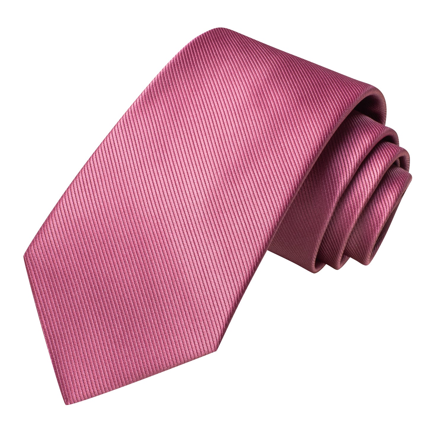 Salmon Pink Solid Tie Pocket Square Cufflinks Set