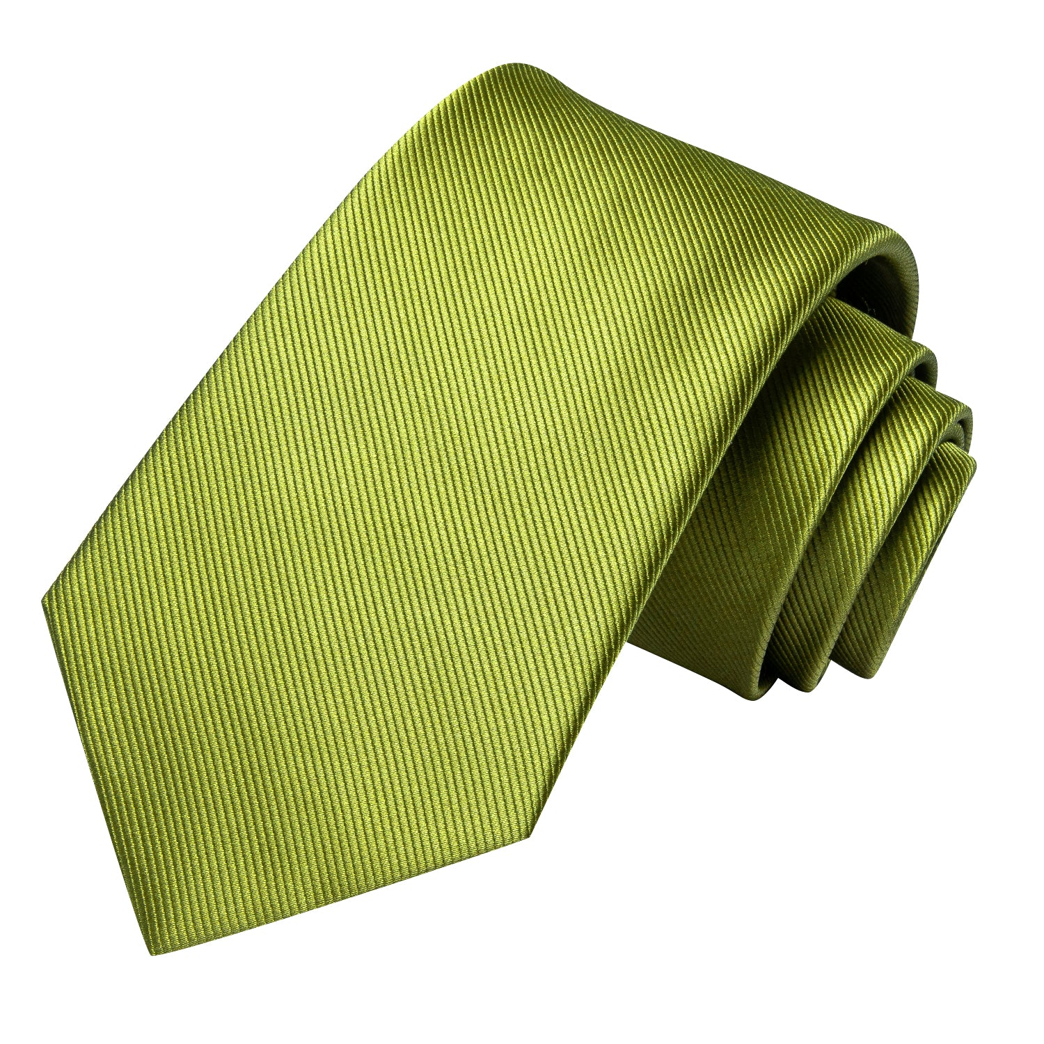 Olive Green Solid Tie Pocket Square Cufflinks Set