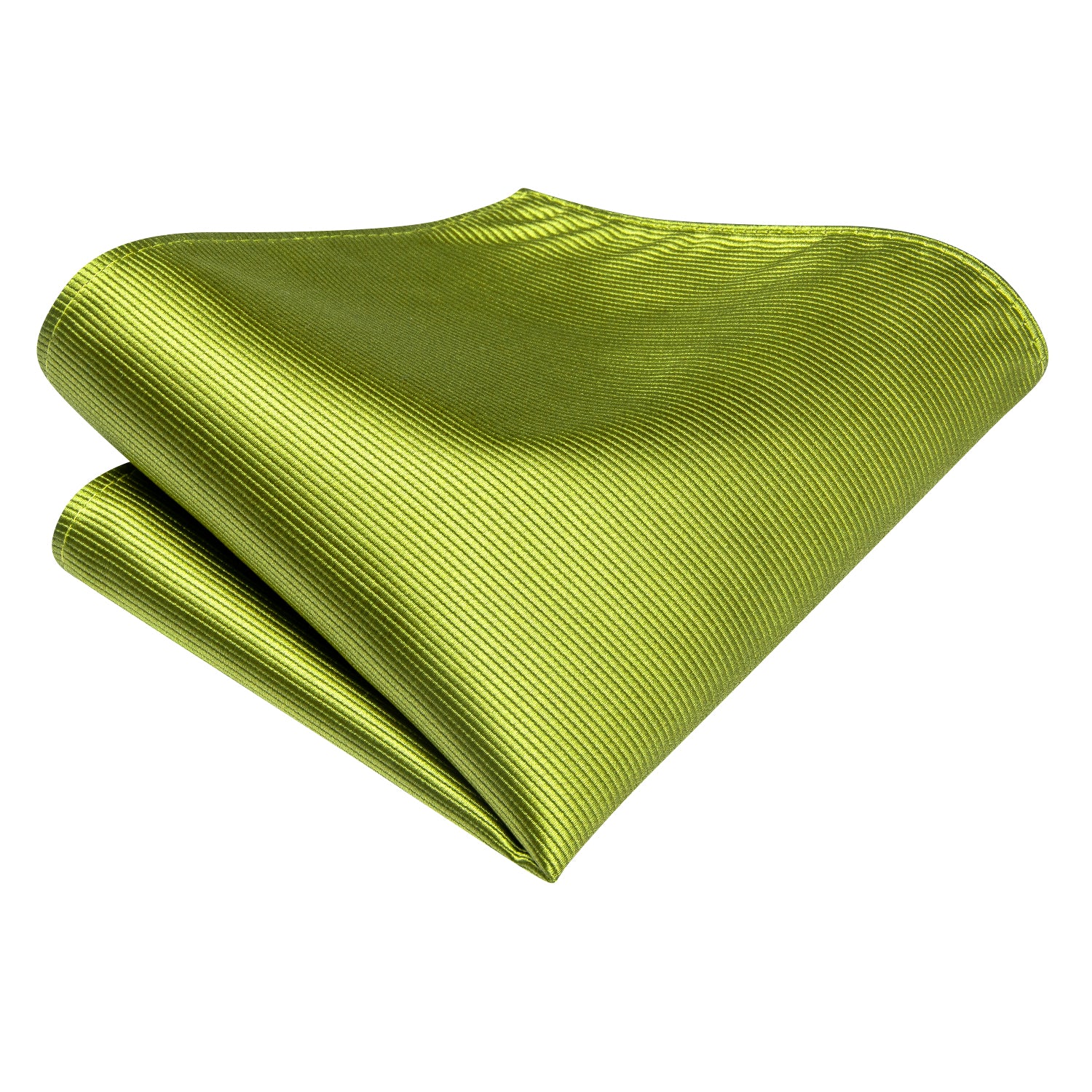 Olive Green Solid Tie Pocket Square Cufflinks Set