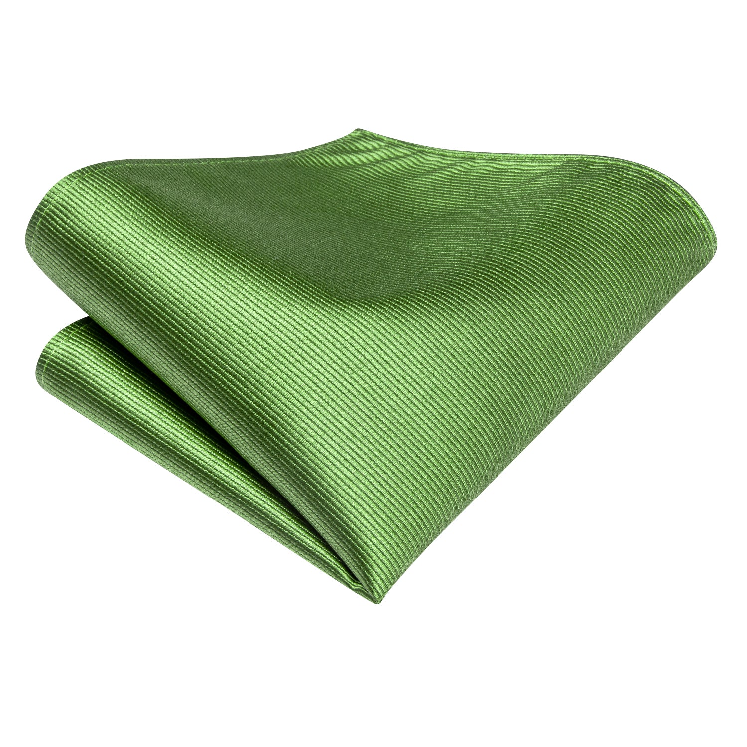 Grass Green Solid Tie Pocket Square Cufflinks Set