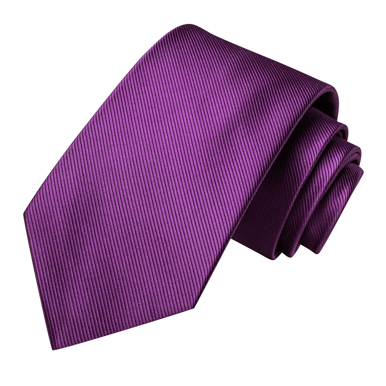 Dark Purple Solid Tie Pocket Square Cufflinks Set