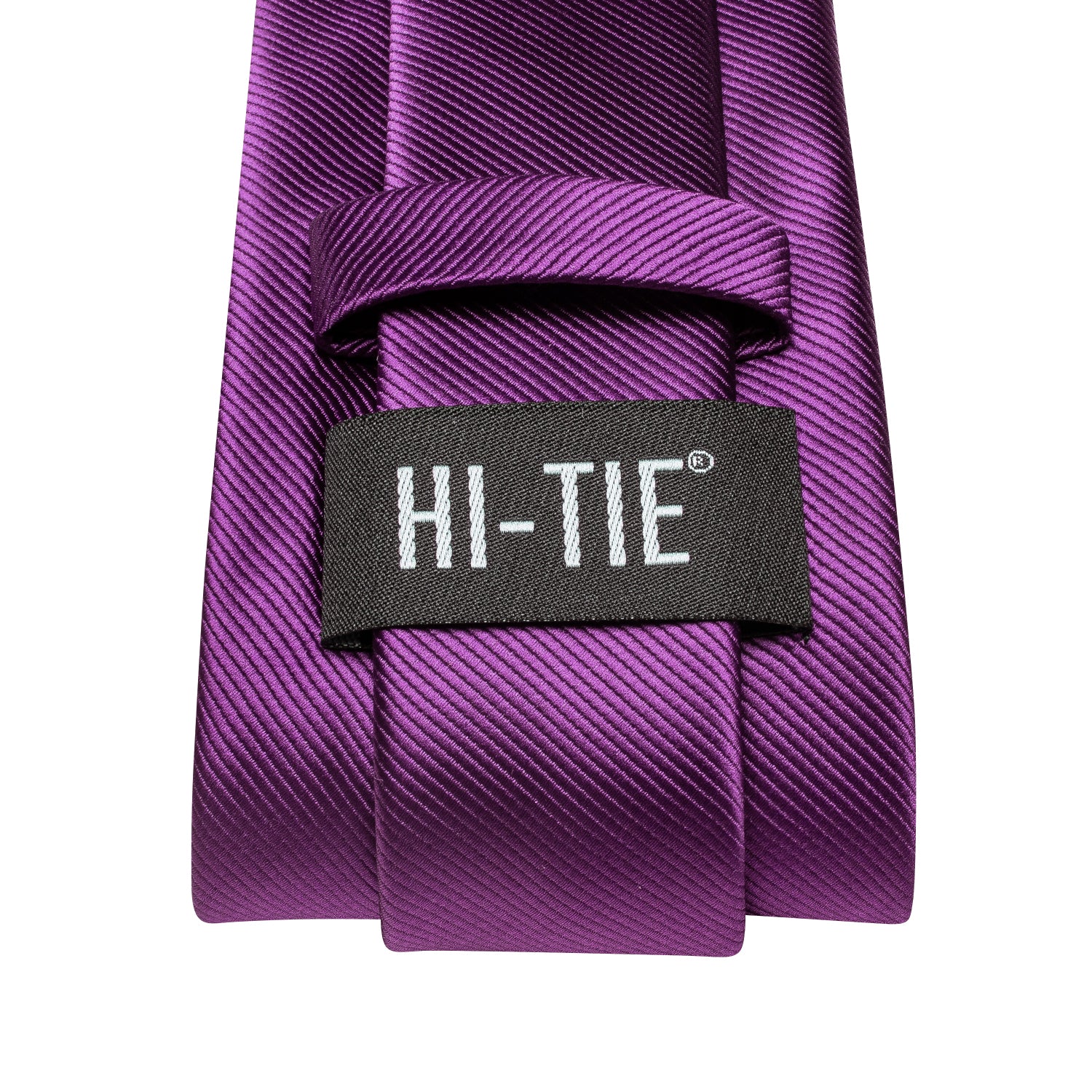 Dark Purple Solid Tie Pocket Square Cufflinks Set