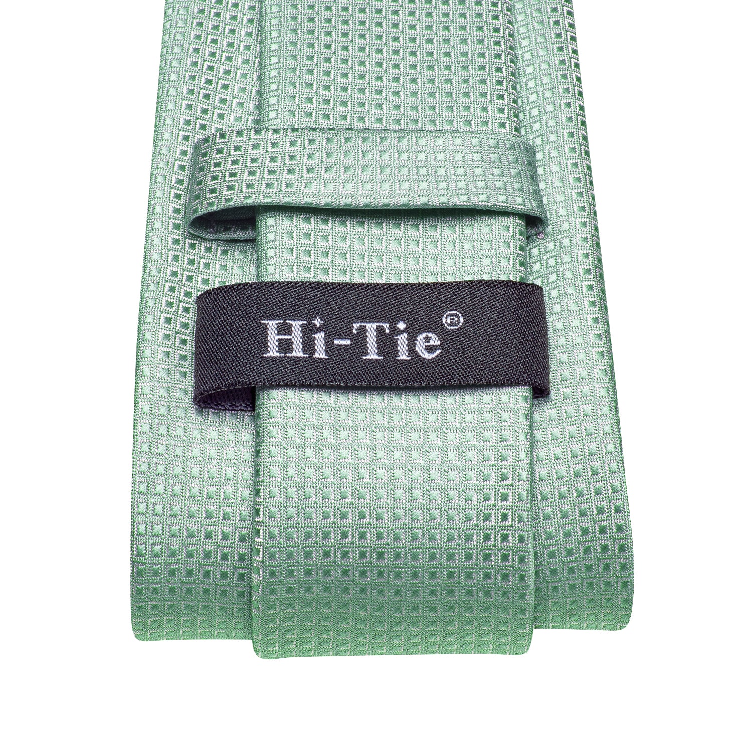 Mint Greed Novelty Plaid Silk Tie Pocket Square Cufflinks Set