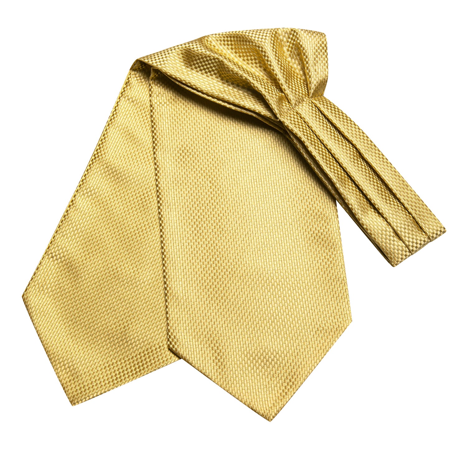 Yellow Solid Ascot Pocket Square Cufflinks Set
