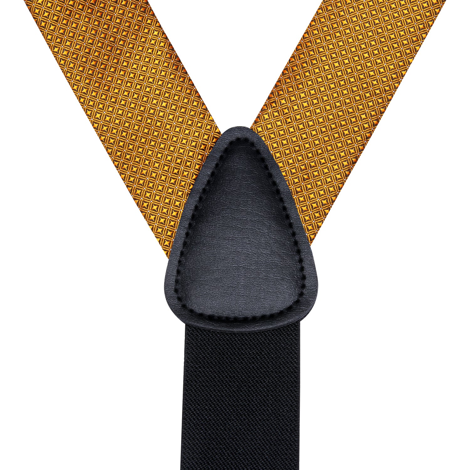 New Golden Paisley Men's Suspender Bowtie Pocket Square Cufflinks Set