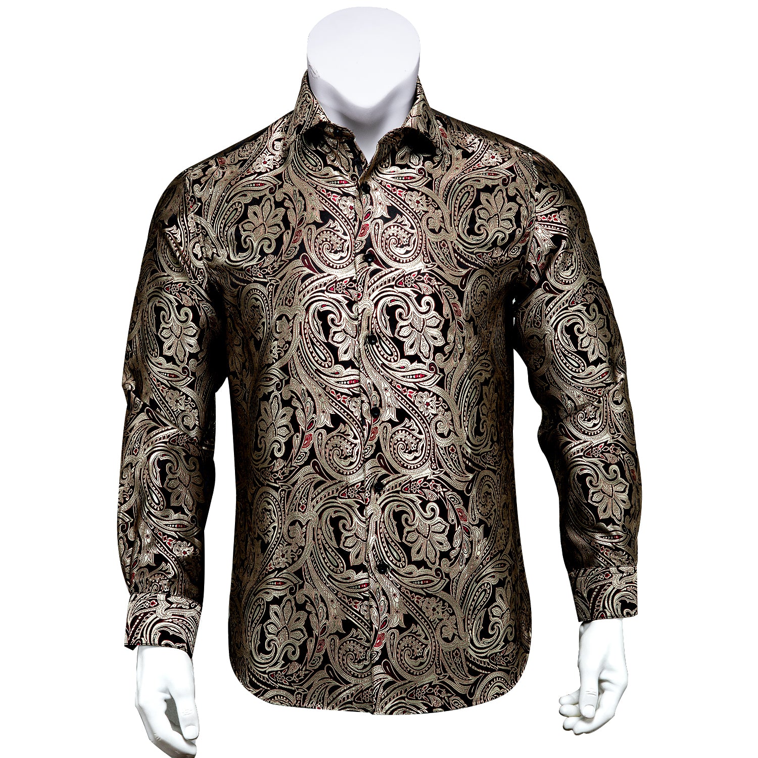 Copper Black Red Paisley Shirt
