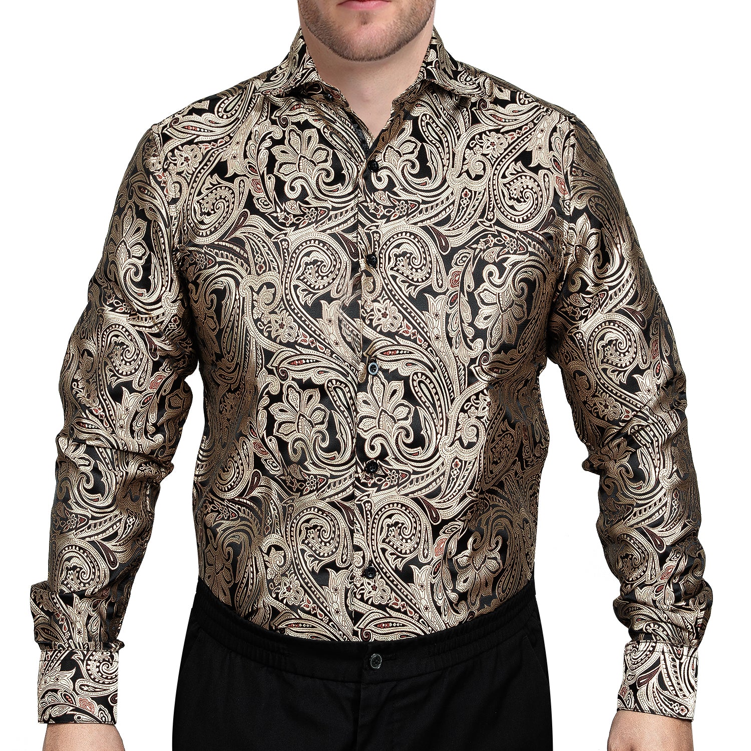 Copper Black Red Paisley Shirt