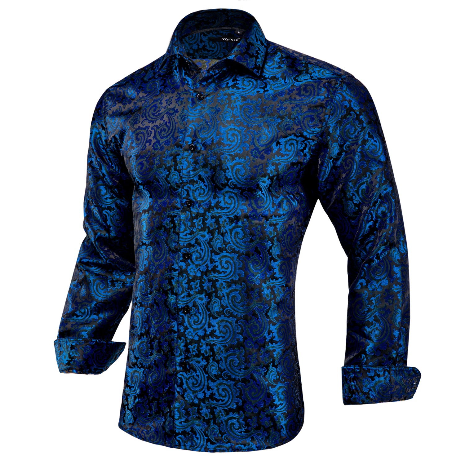 New Blue Black Paisley Shirt