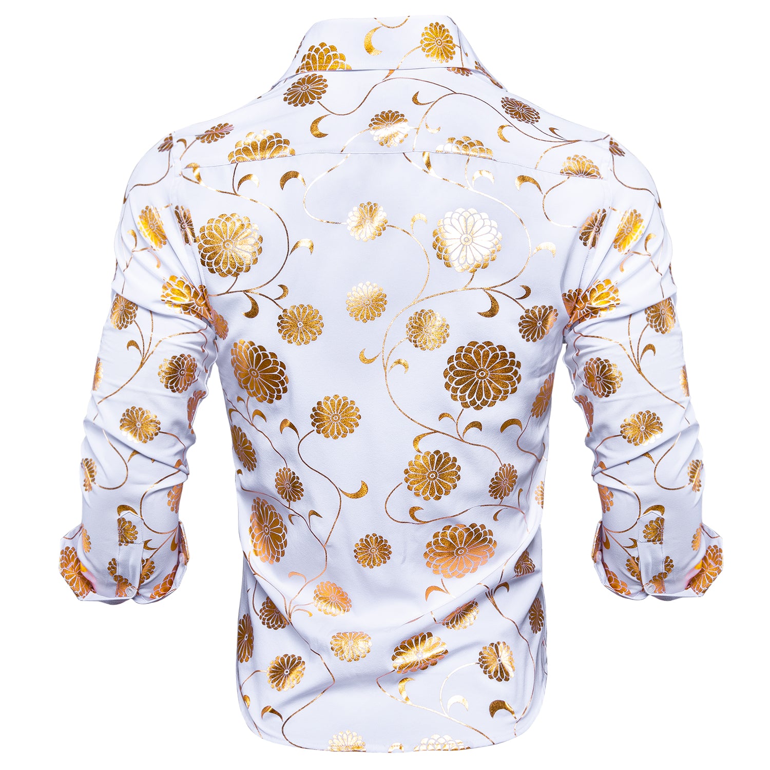 White Golden Flower Men's Shirt