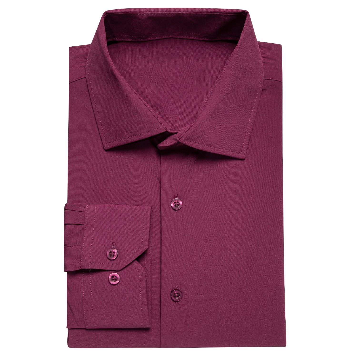 Clearance Sale Plum Red Stretch Men's Long Sleeve Shirt