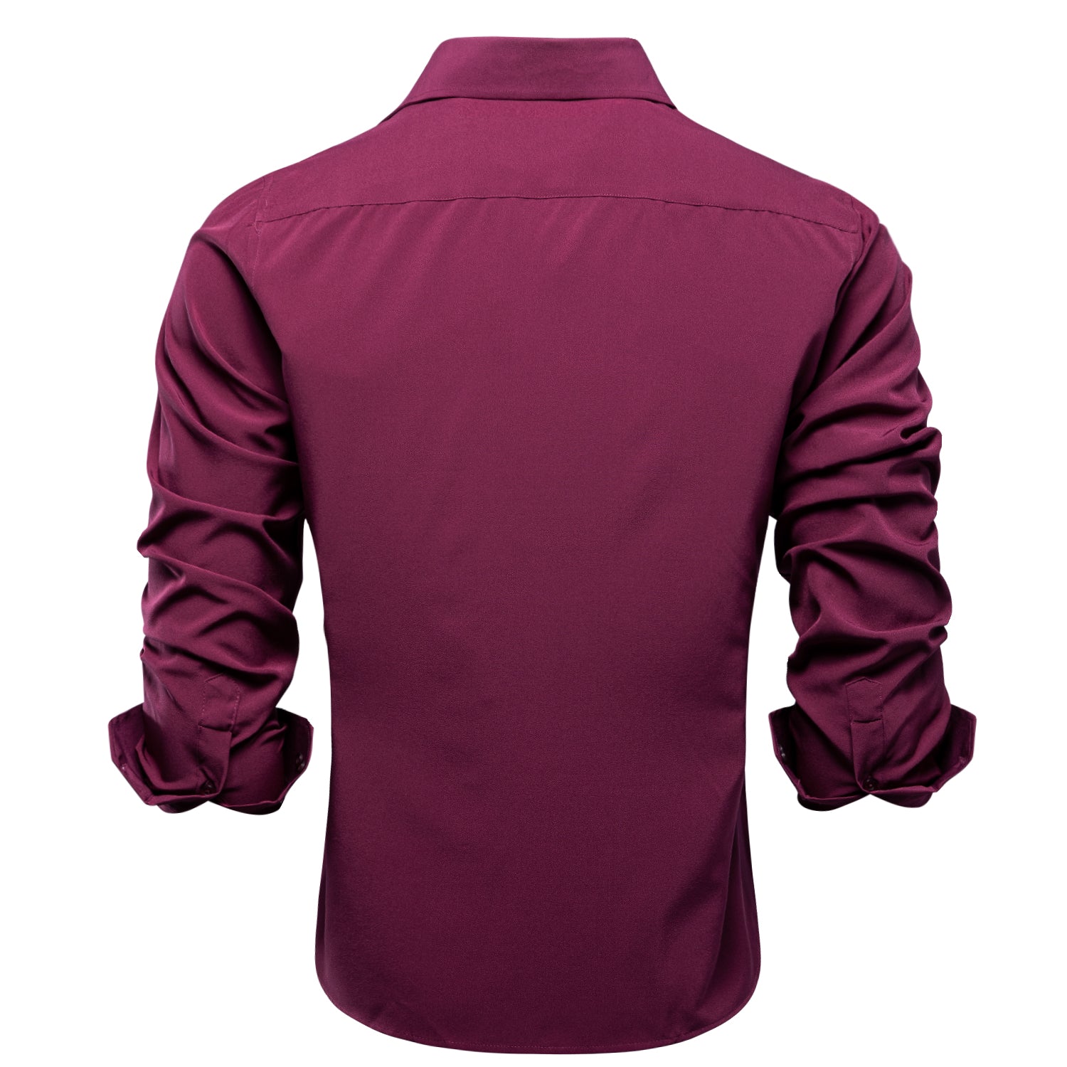 Clearance Sale Plum Red Stretch Men's Long Sleeve Shirt