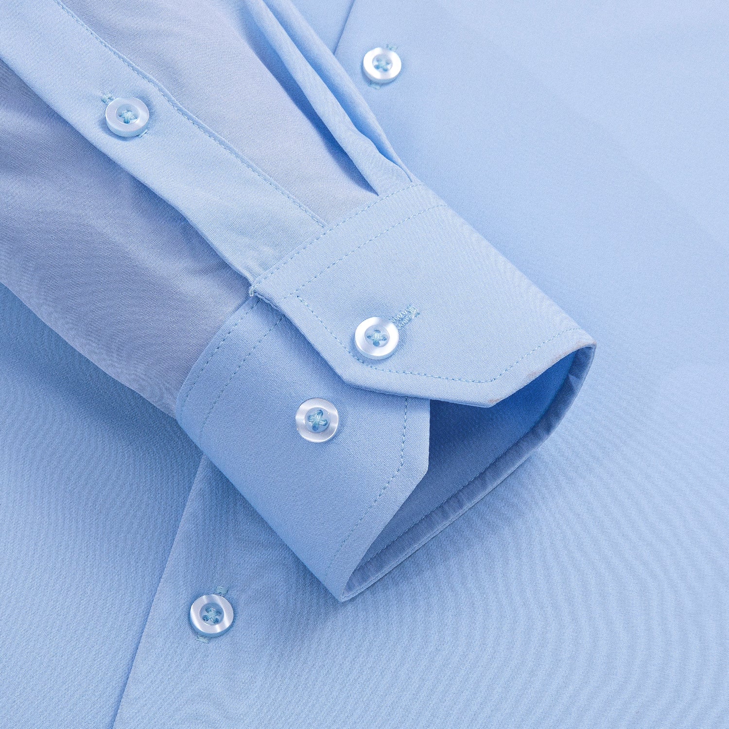 Sky Blue Stretch Men's Long Sleeve Shirt