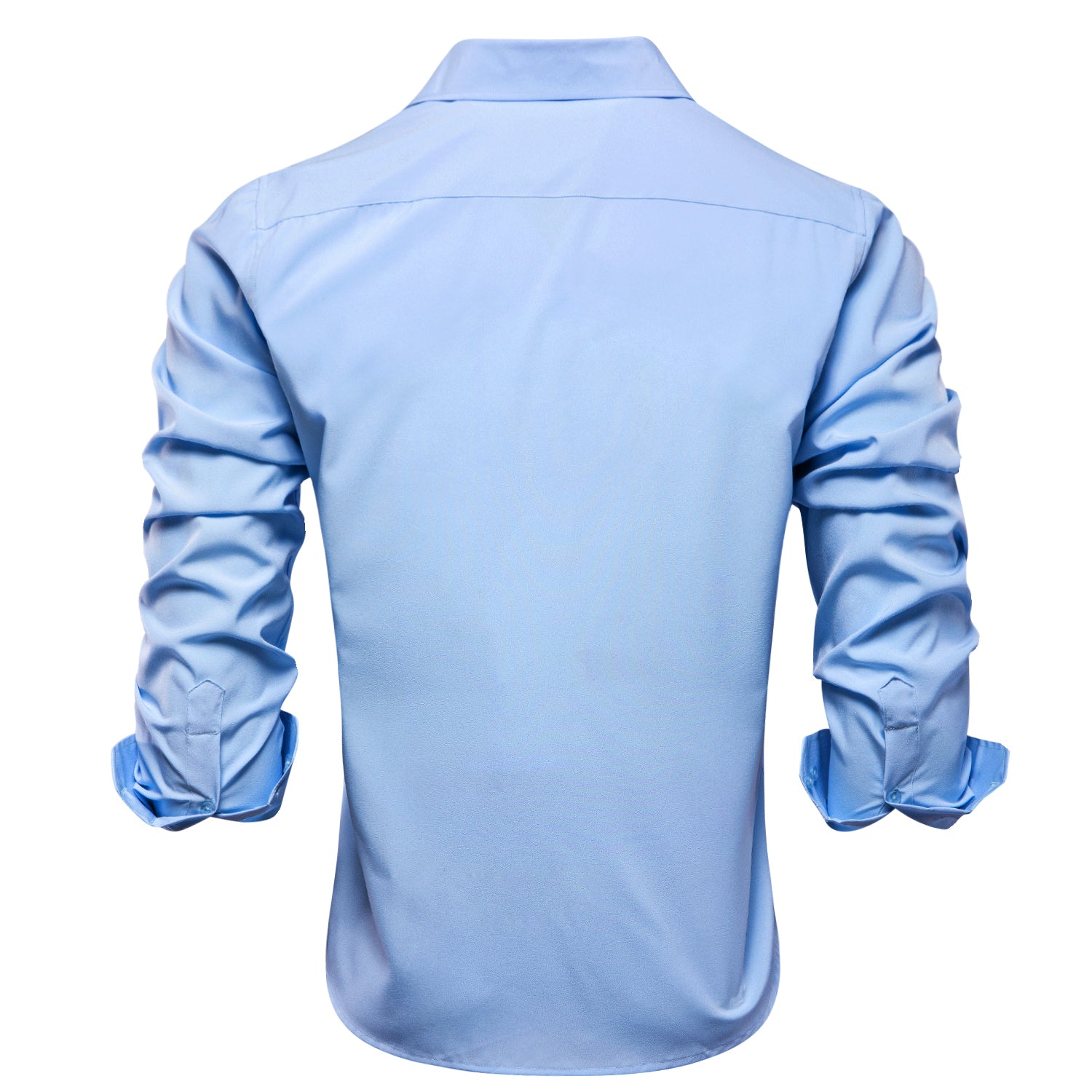 Sky Blue Stretch Men's Long Sleeve Shirt
