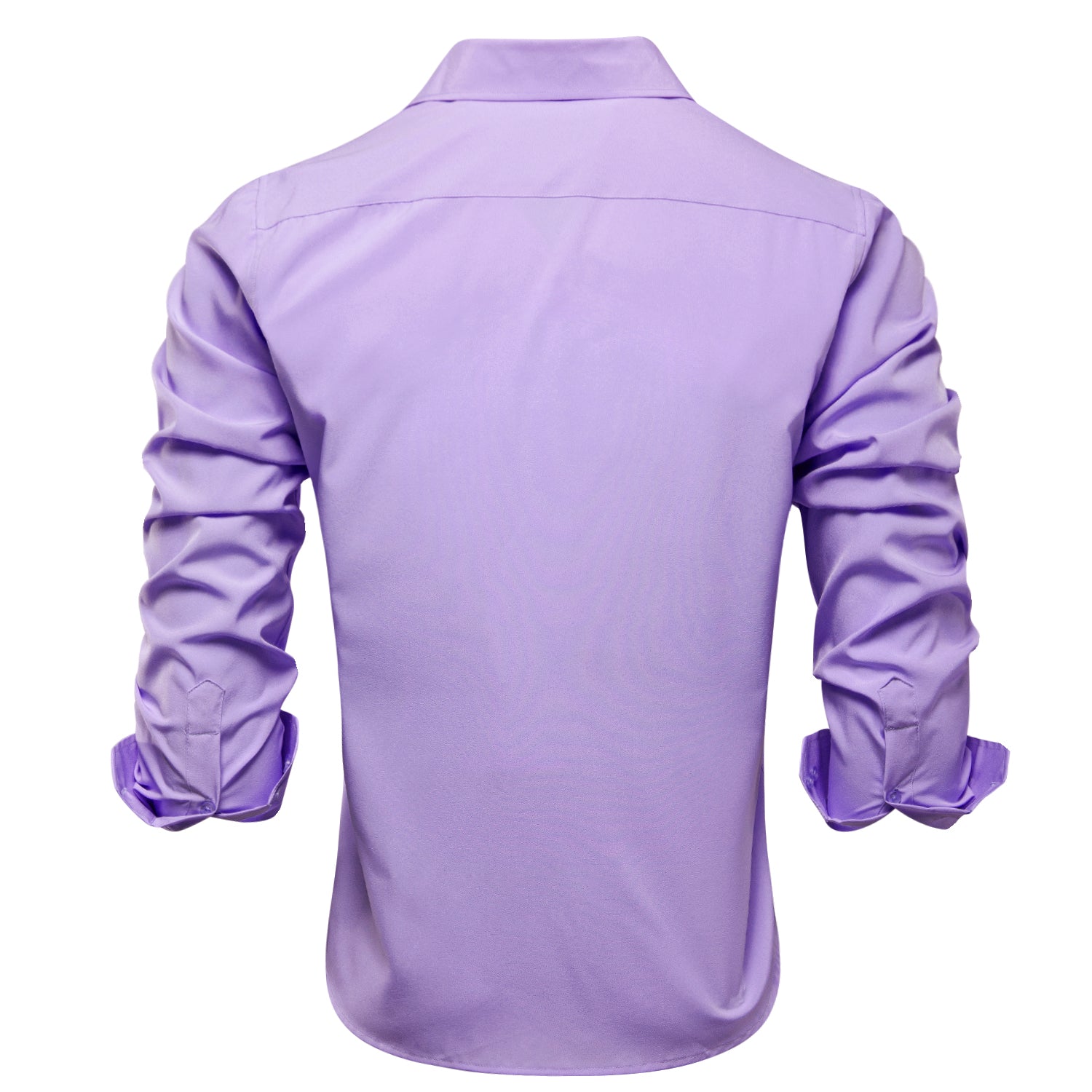 Men's Mauve Solid Formal Silk Long Sleeve Shirt for Wedding and Business