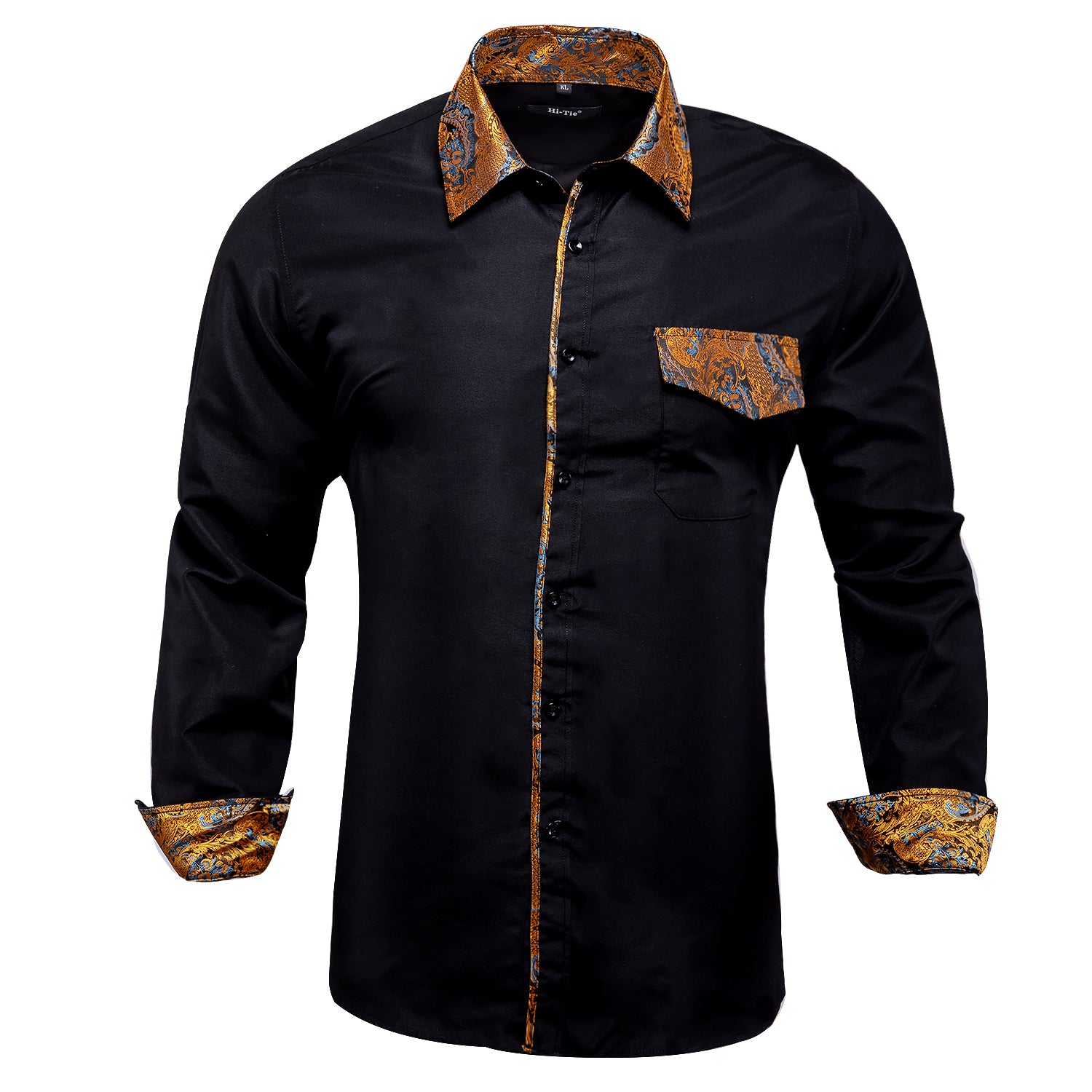 Black Brown Stitching Shirt