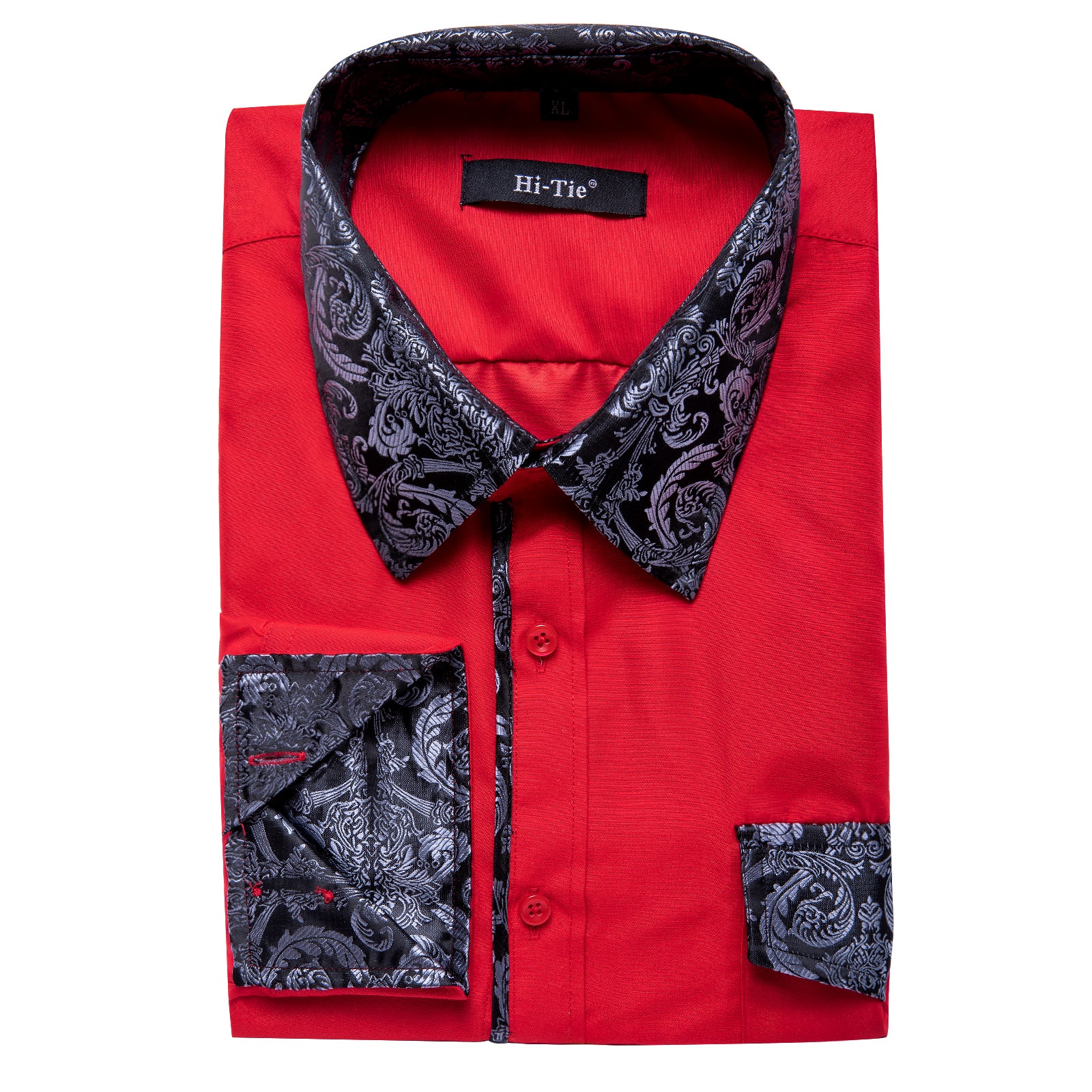 Clearance Sale Red Black Stitching Shirt