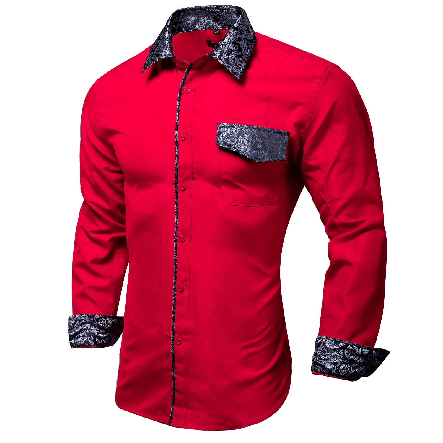 Red Black Stitching Shirt