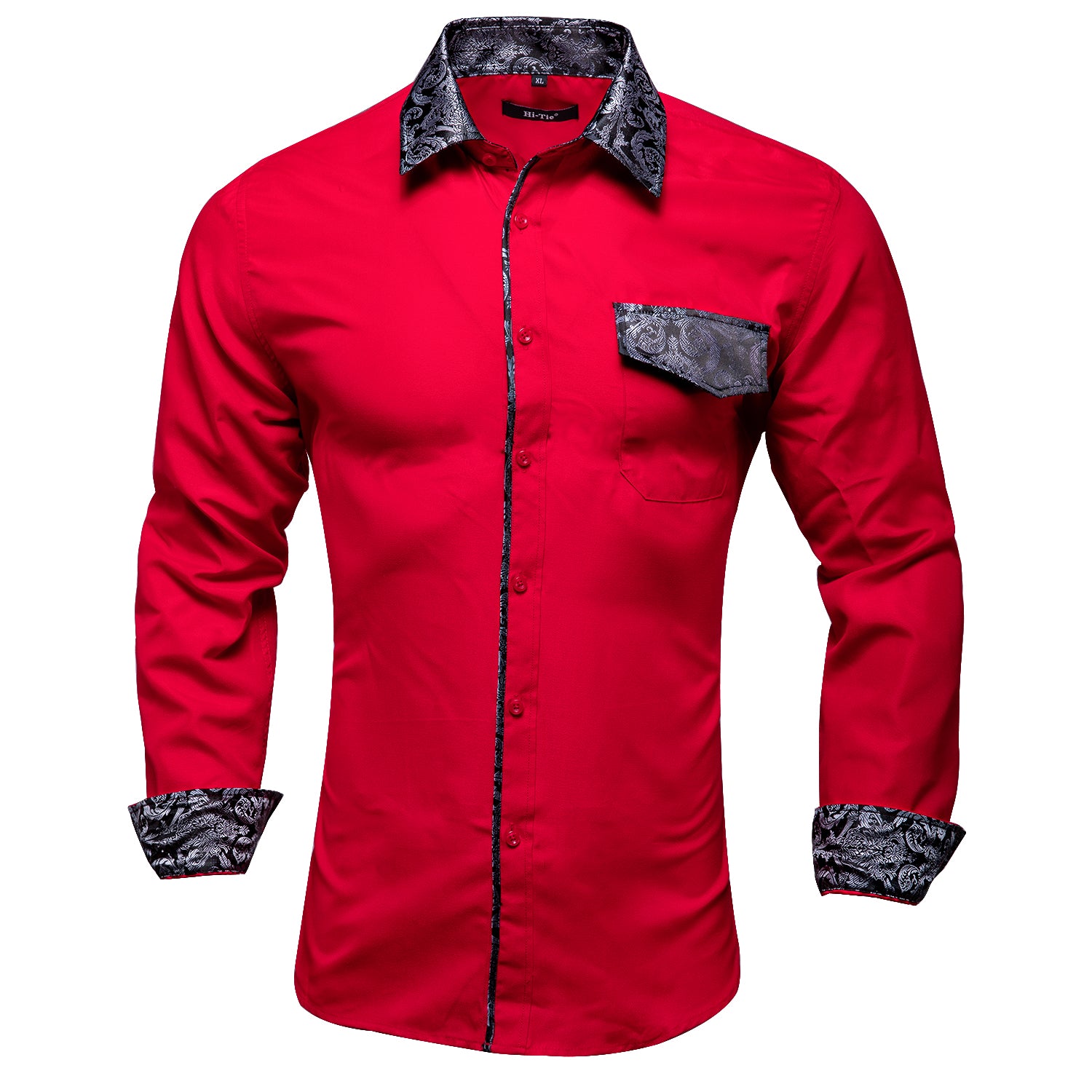 Red Black Stitching Shirt