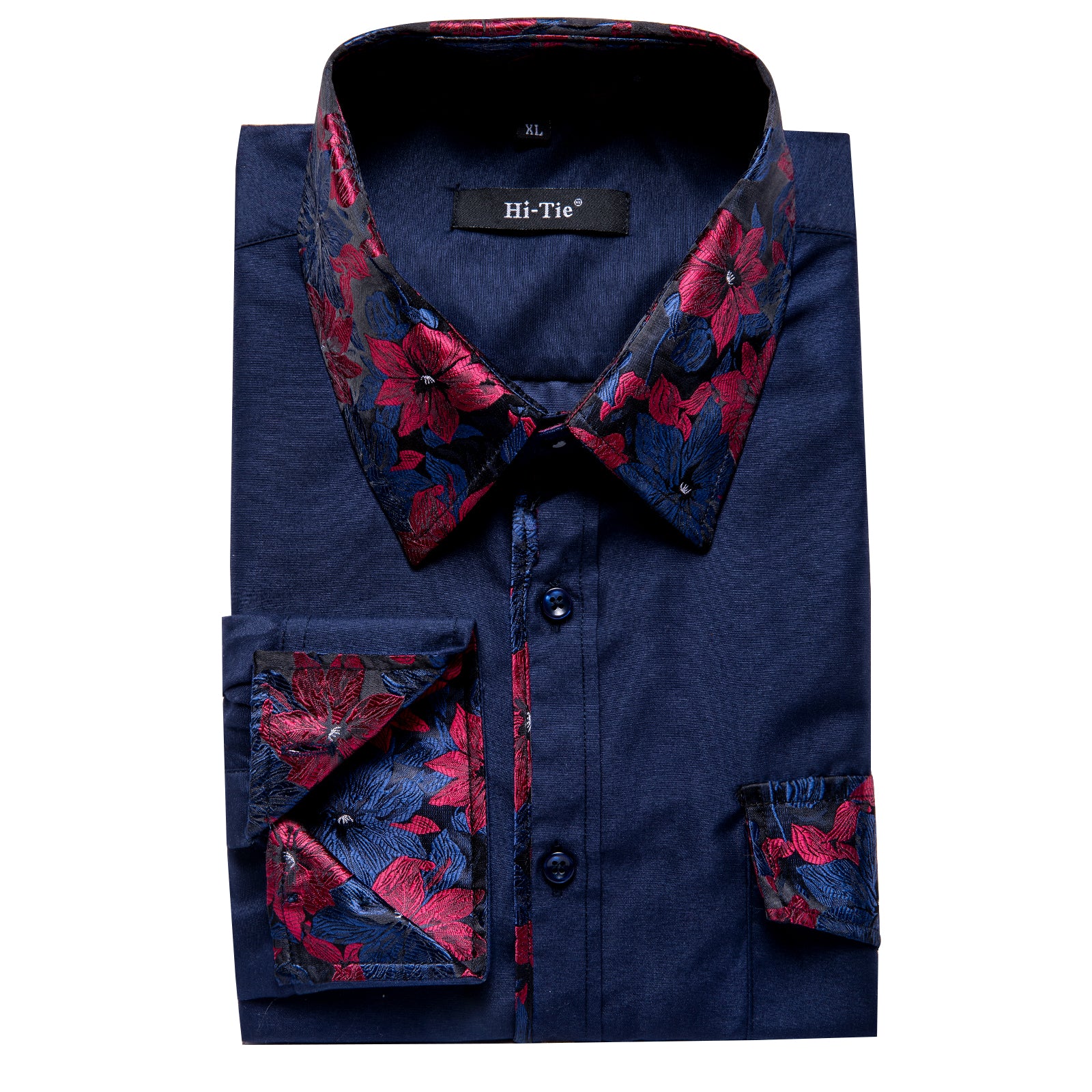 Clearance Sale Deep Blue Red Stitching Shirt