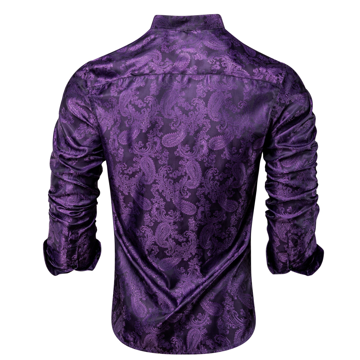 New Arrival Purple Paisley Silk Men's Shirt