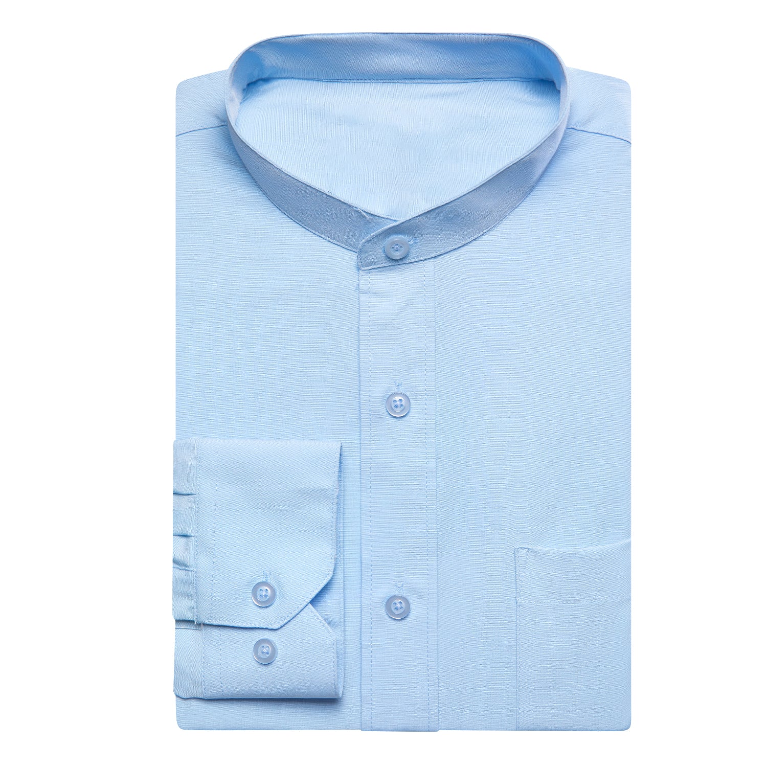 Sky Blue Solid Men's Long Sleeve Dress Shirt