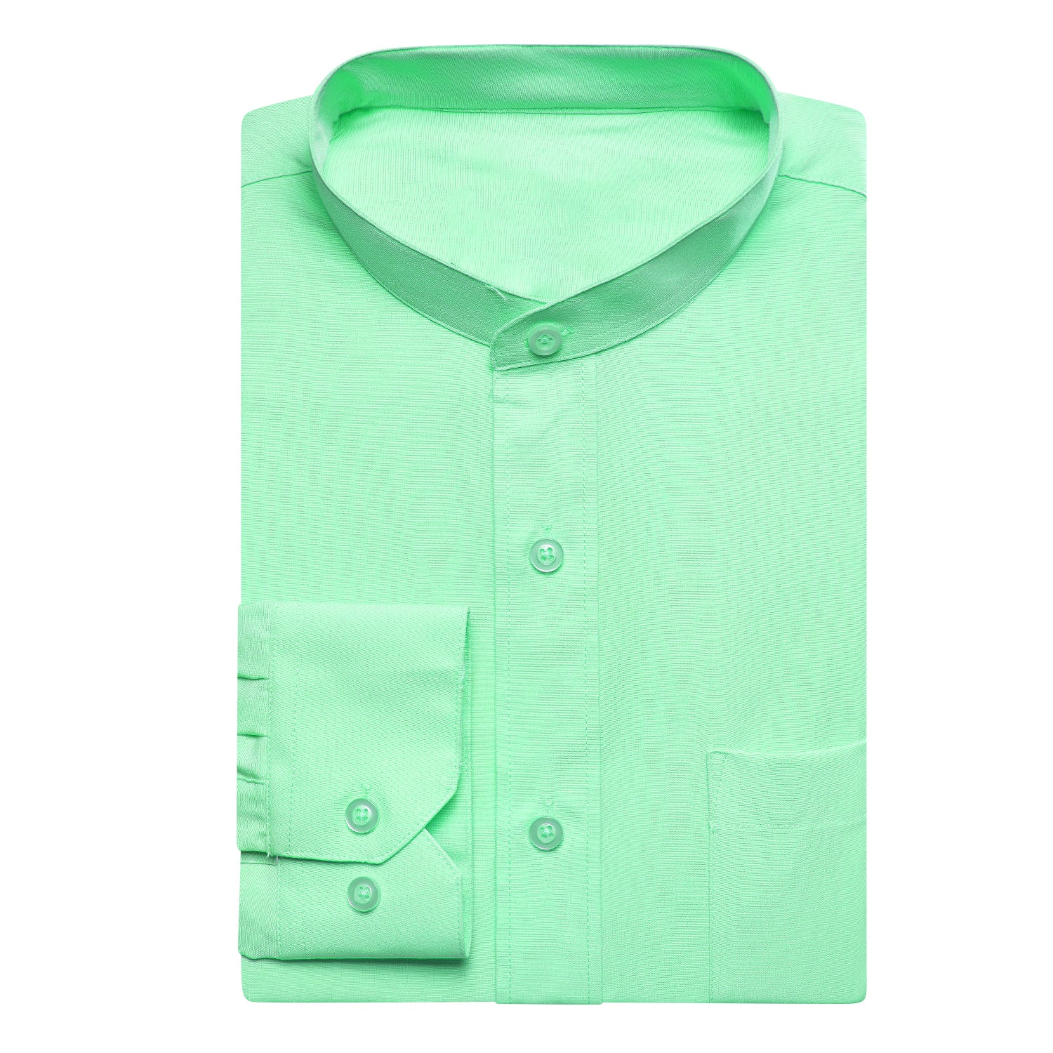 Grass Green Solid Men's Long Sleeve Dress Shirt