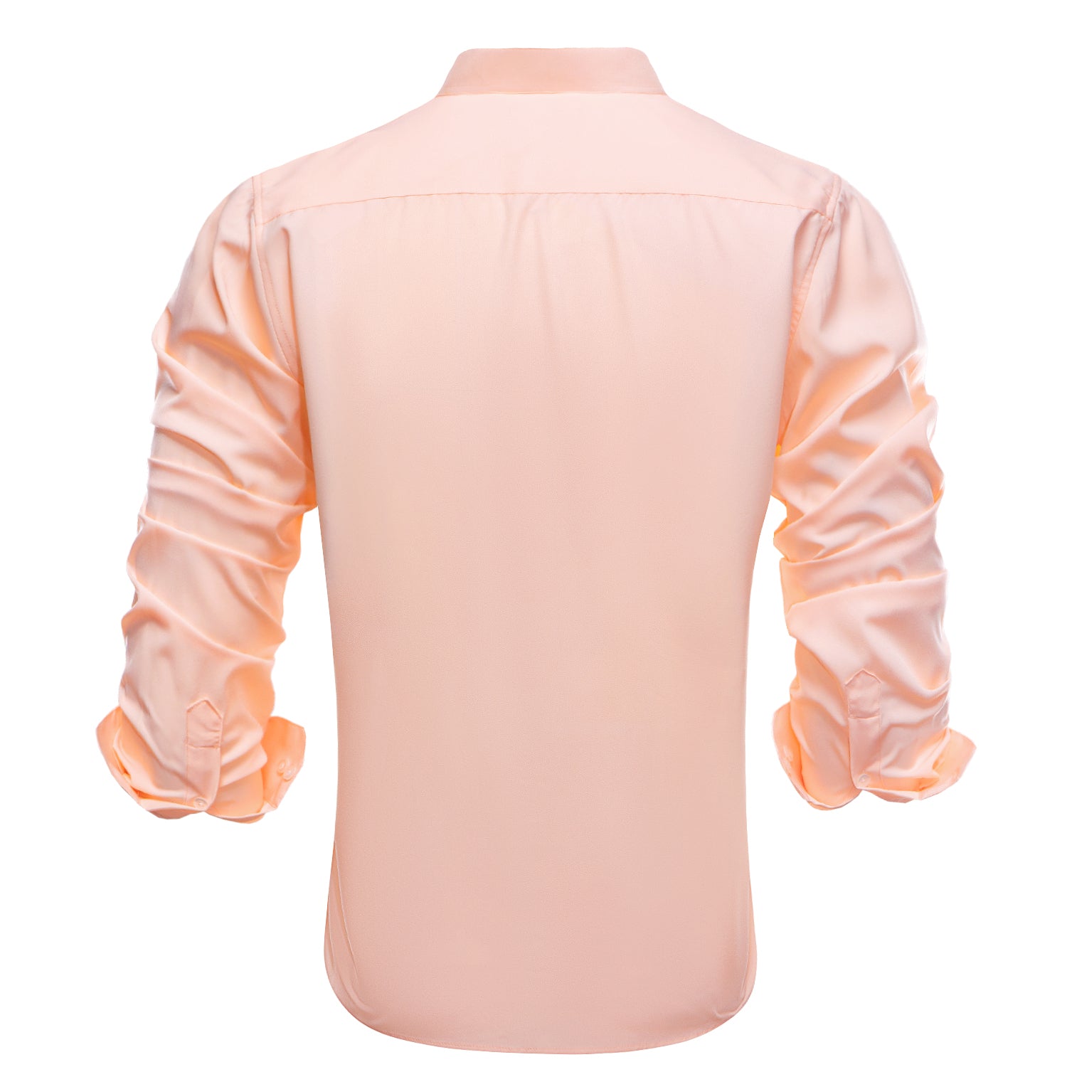 Baby Pink Solid  Men's Long Sleeve Dress Shirt