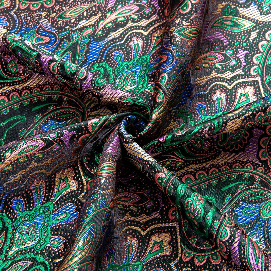 Colorful Paisley Silk Men's Short Sleeve Shirt Formal