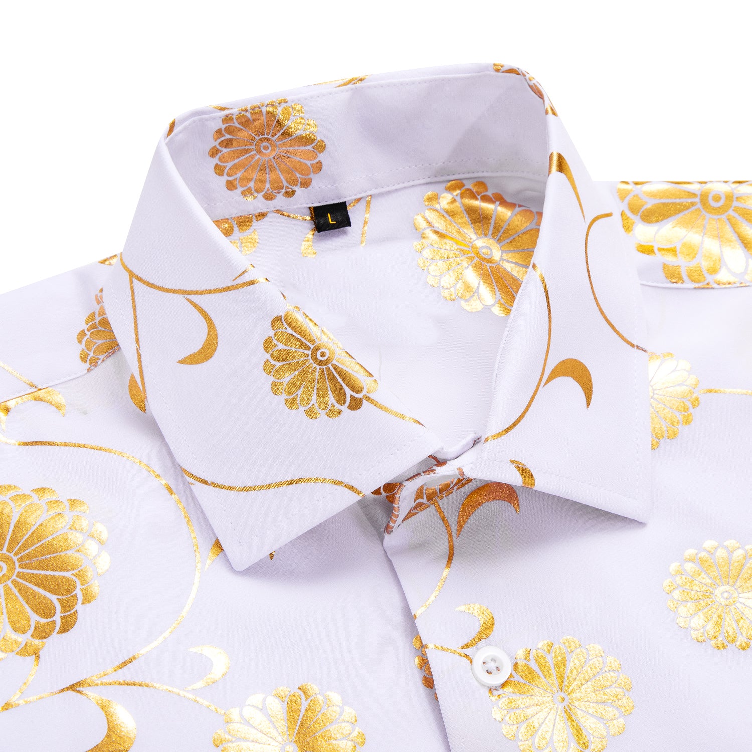 New White Champagne Flower Men's Short Sleeve Shirt