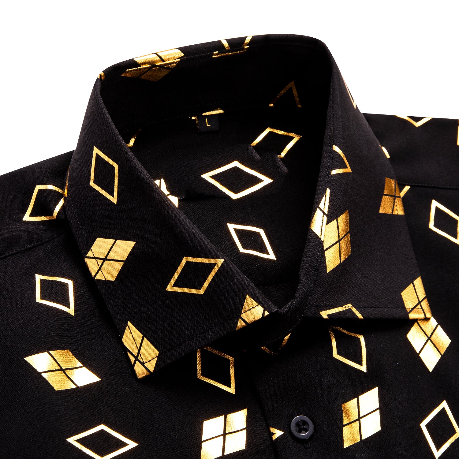 Black Golden Square Men's Short Sleeve Shirt