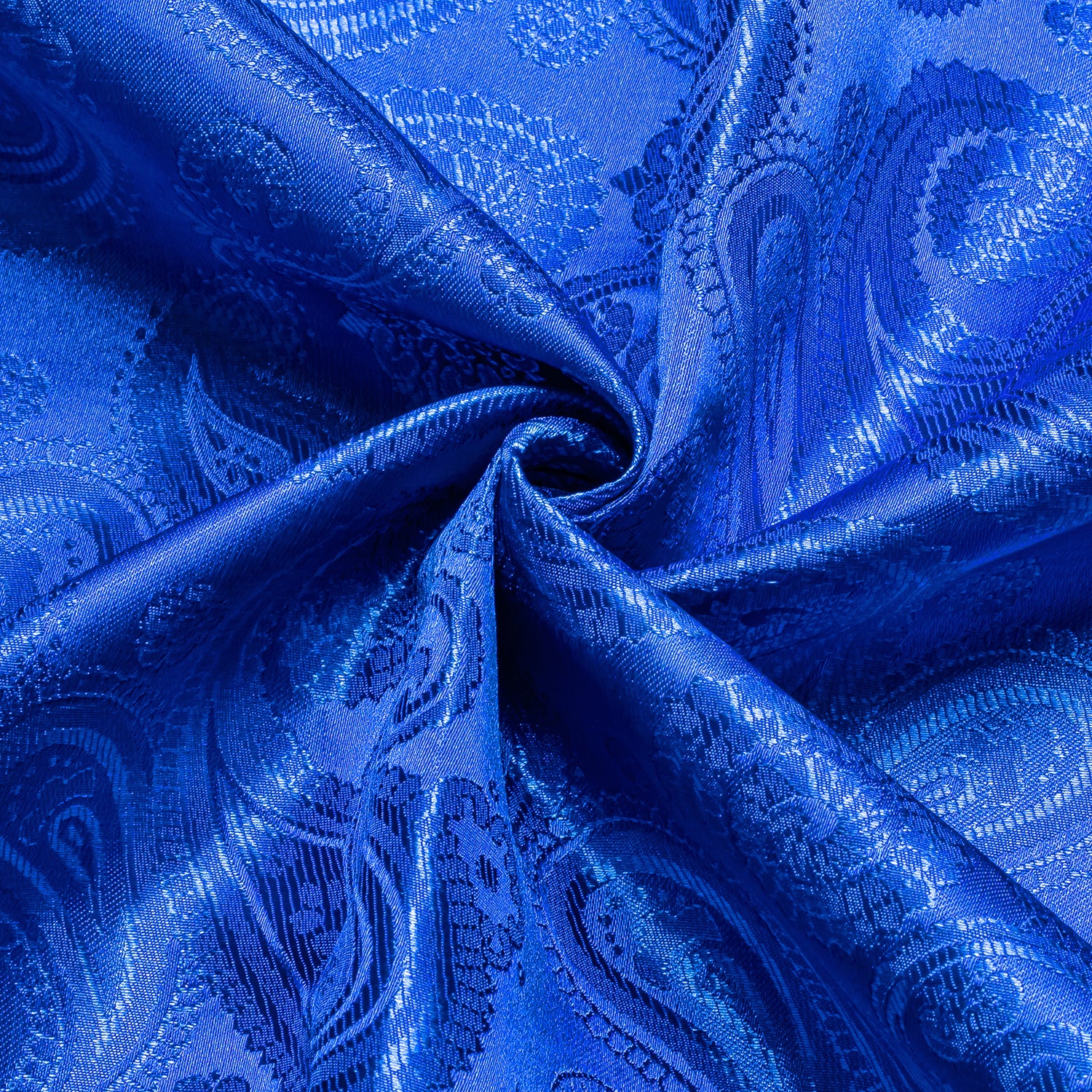 Royal Blue Paisley Silk Men's Long Sleeve Shirt Casual