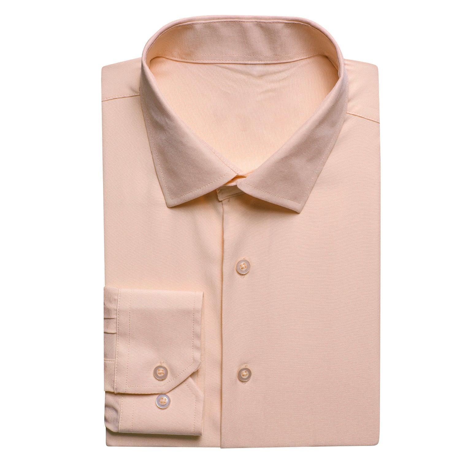 New Pink White Solid Stretch Men's Long Sleeve Dress Shirt