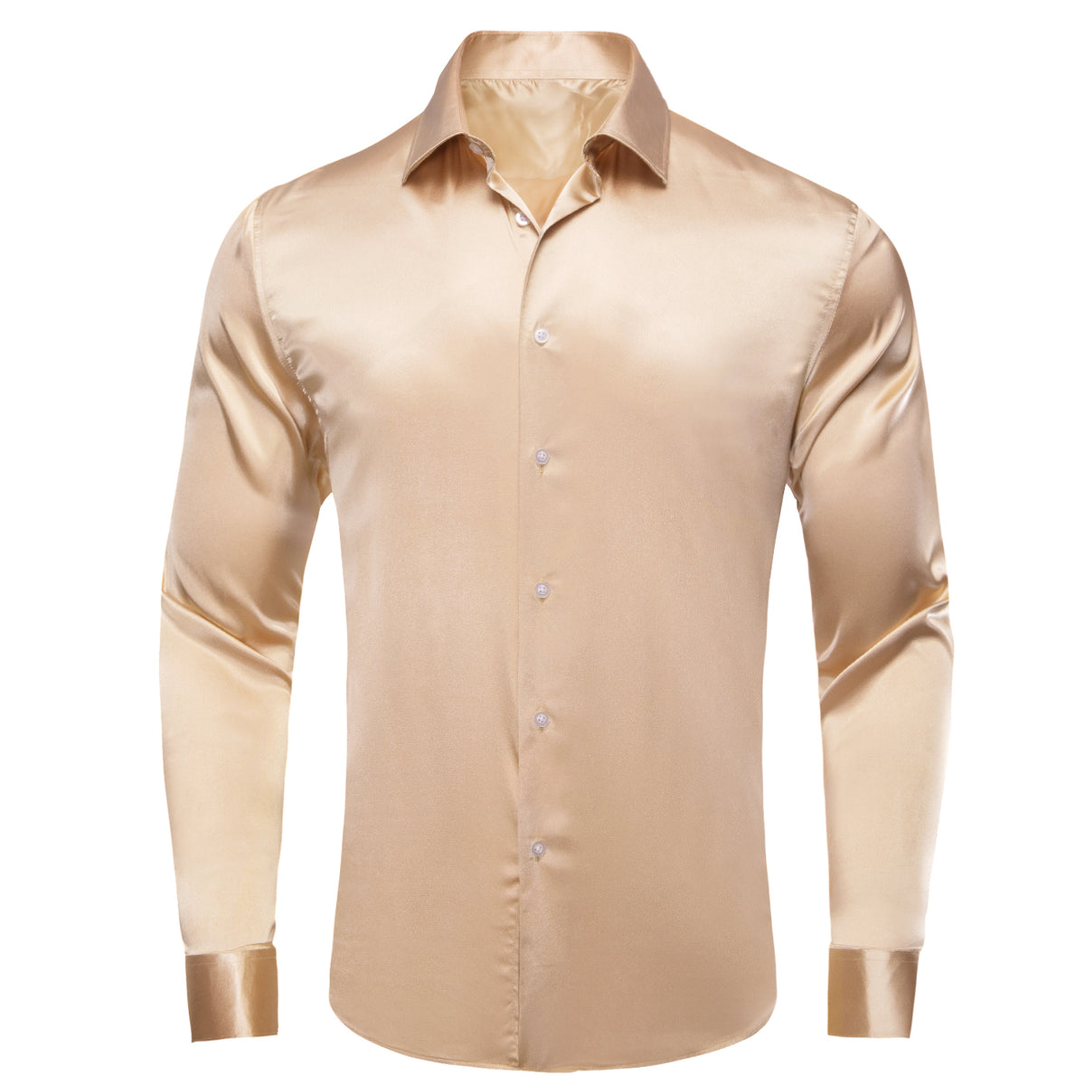 champagne dress shirt mens Hi-Tie Solid Satin Long Sleeve Shirt Formal Edits - Neutrals Greek Salad (Traditional Horiatiki Cut from lustrous champagne Jacket size:38
