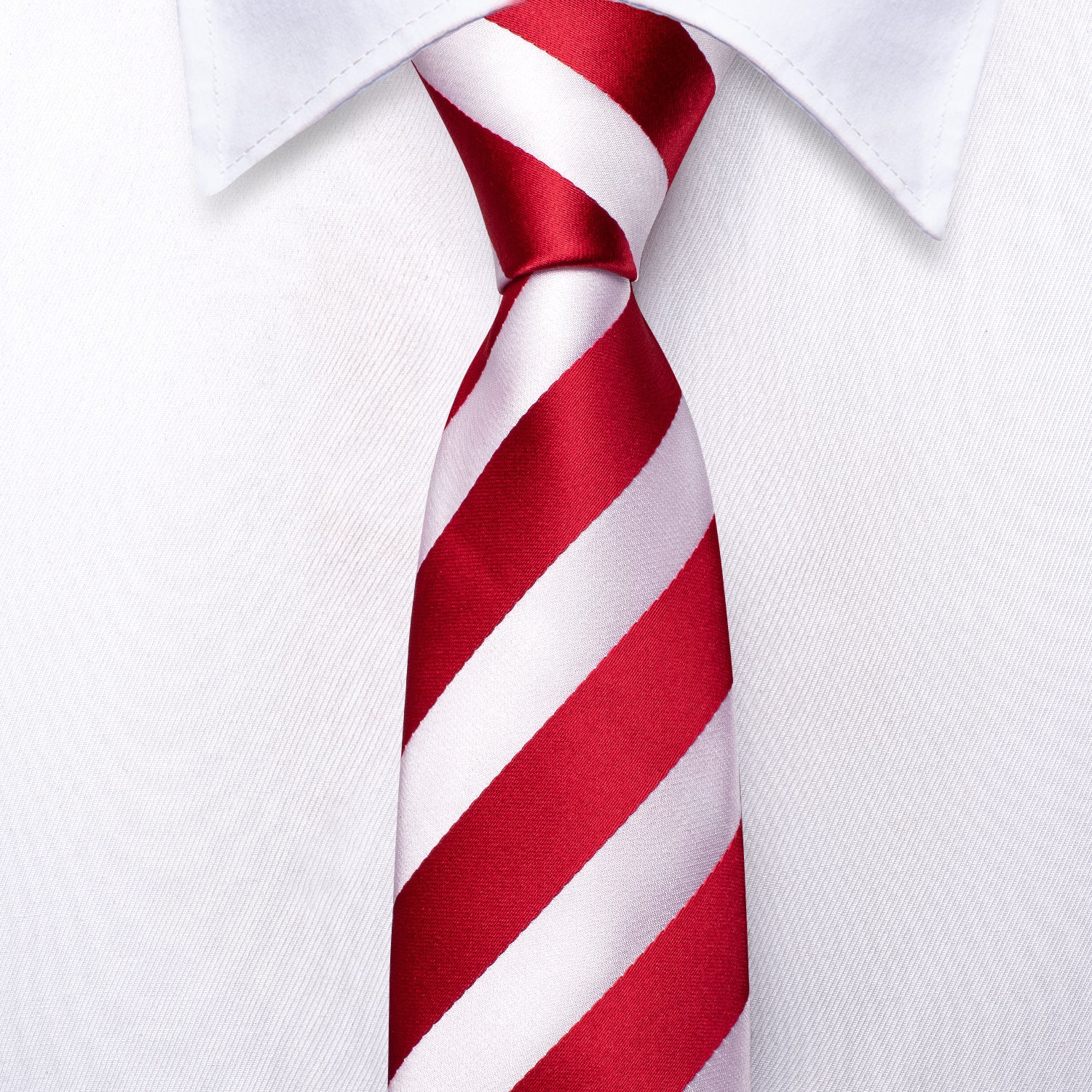 Red White Striped Children's Kids Boys Tie Pocket Square 6cm