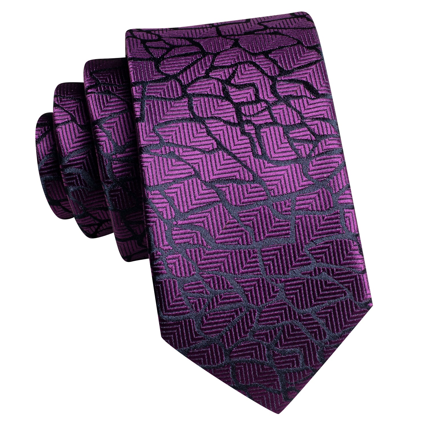 Purple Irregular Plaid Children's Kids Boys Tie Pocket Square 6cm