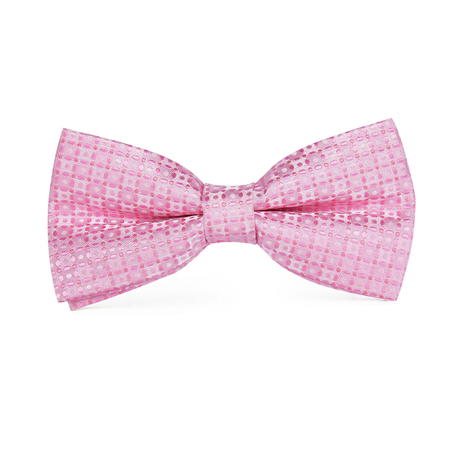 Pink Novelty Pre-tied Bow Tie Hanky Cufflinks Set