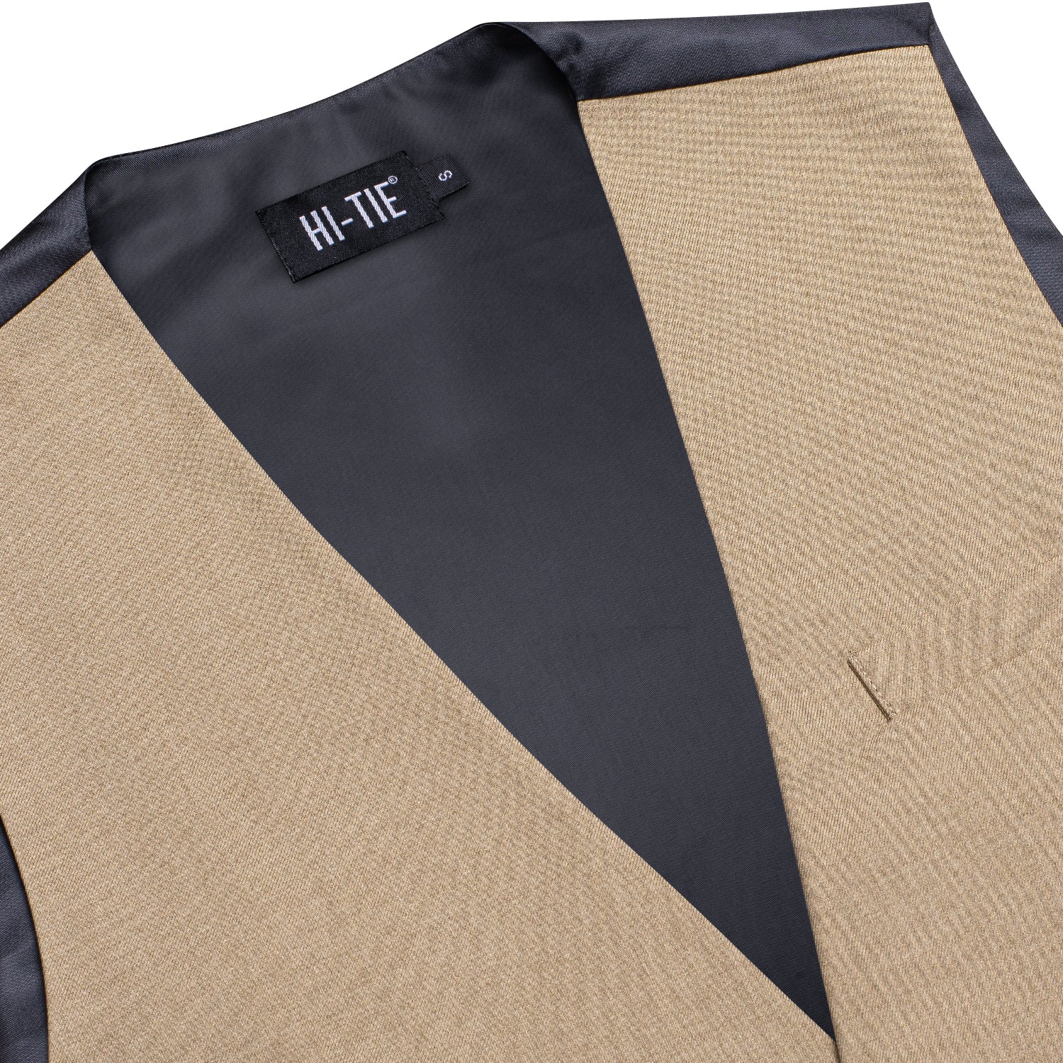 Champagne Solid Silk Men's Single Vest Waistcoat