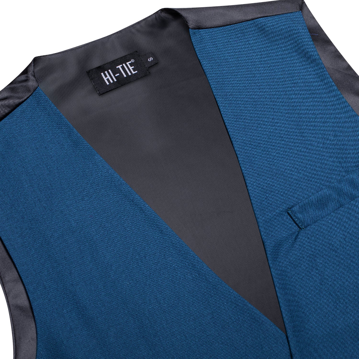 New Lake Blue Solid Silk Men's Single Vest Waistcoat