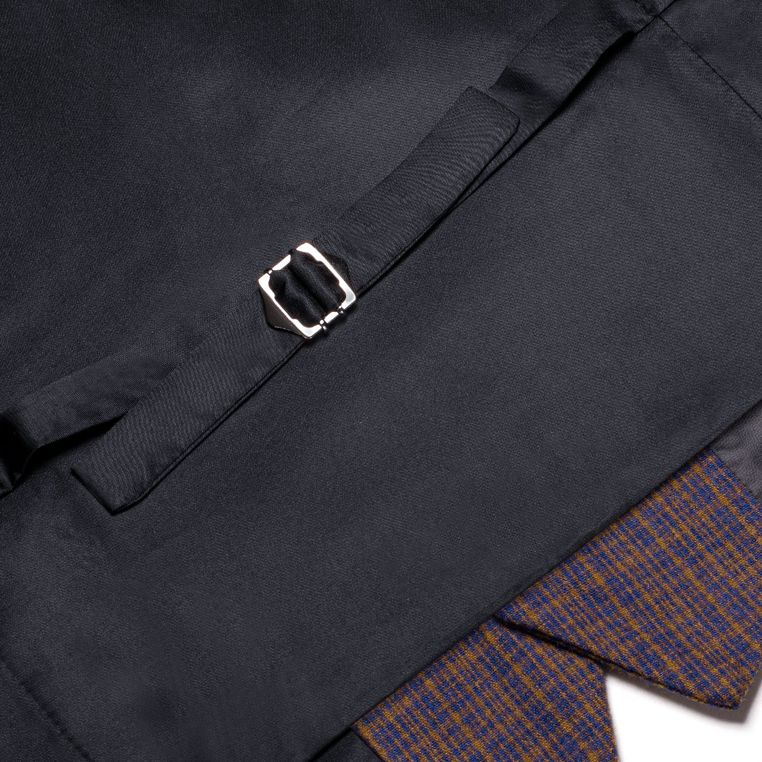 New Blue Golden Plaid Wool Men's Single Vest Waistcoat